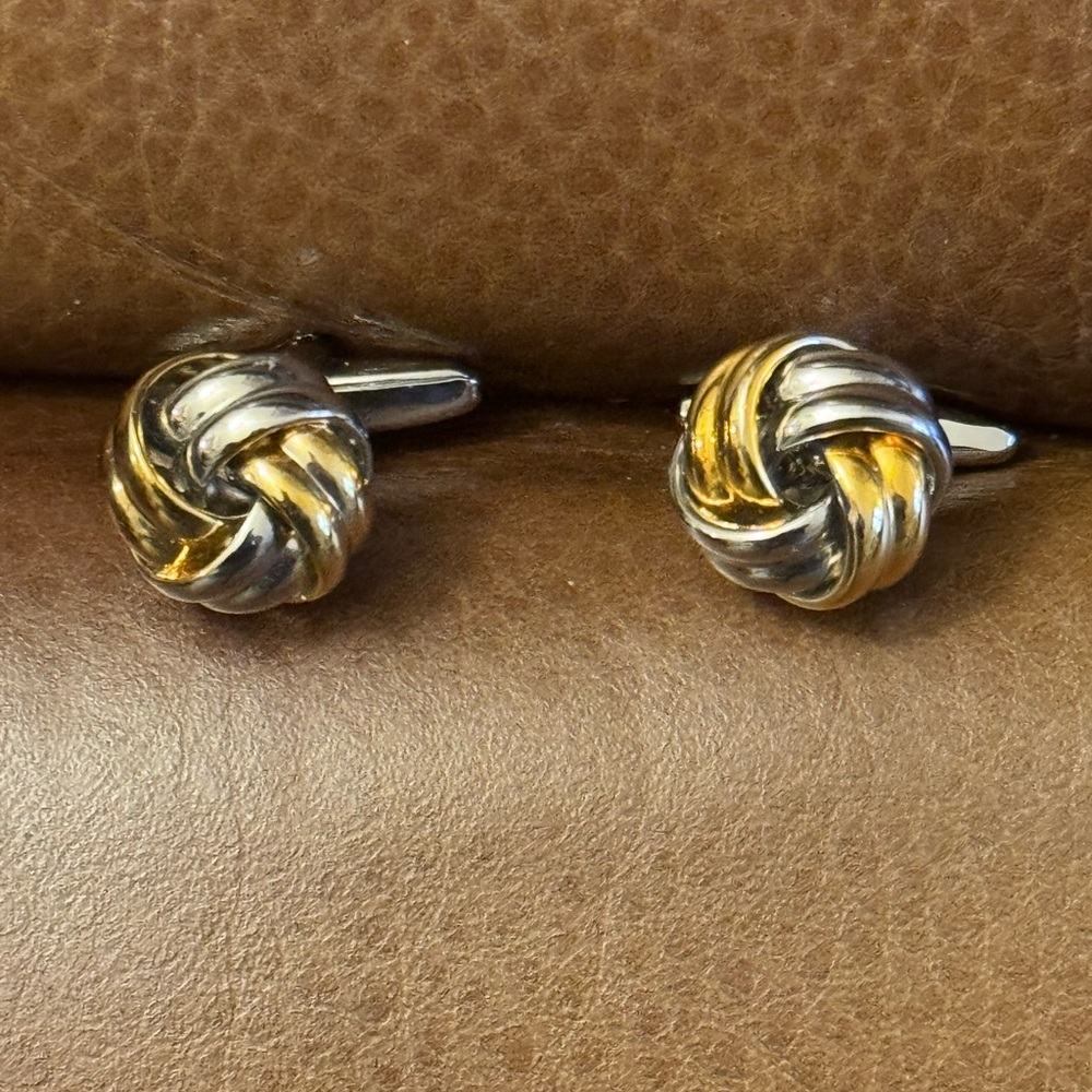 Men’s gold and Silvertone knot cufflinks